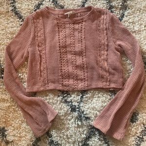 Blush pink Forever 21 crochet crop top